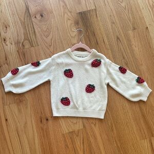 SHEIN Kids Sweater with Strawberry Design - White